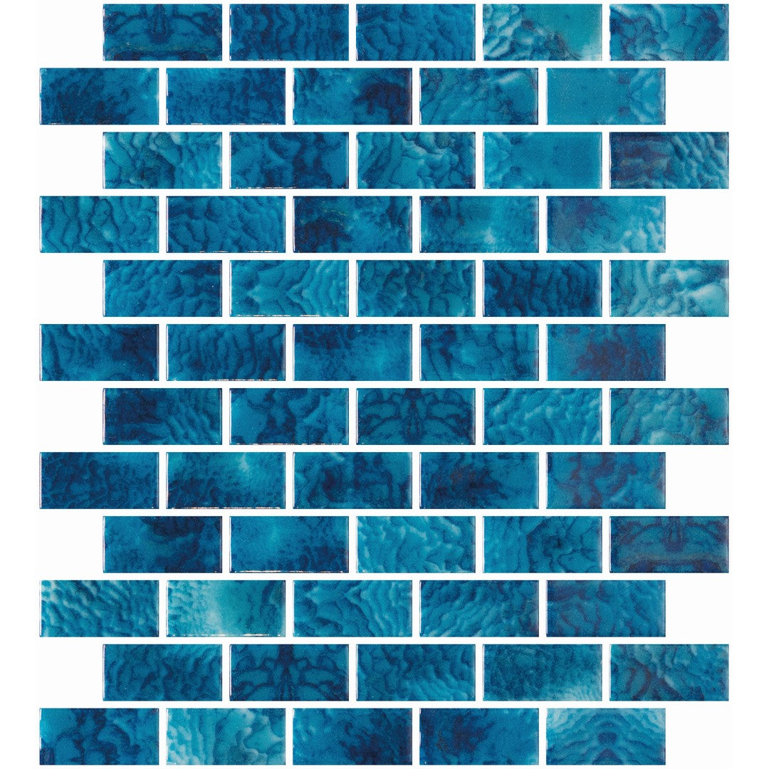 Tesoro Vanguard 12.25" x 10" Interlocking 1x2" Glass Mosaic