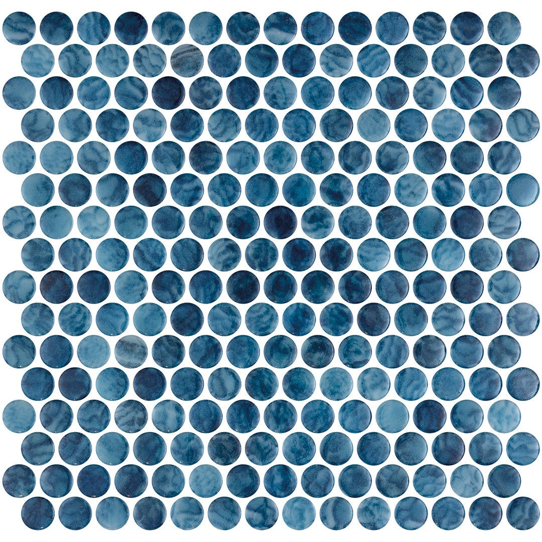 Tesoro Vanguard 11" x 11" Interlocking Penny Round Glass Mosaic