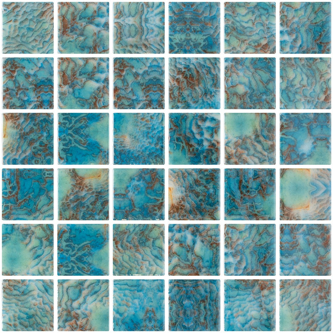 Tesoro Vanguard 12.25" x 12.25" Dot Mounted Glass 2" Mosaic