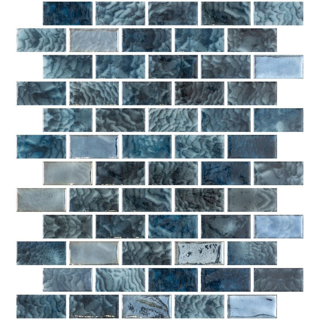 Tesoro Vanguard 12.25" x 10" Interlocking 1x2" Glass Mosaic
