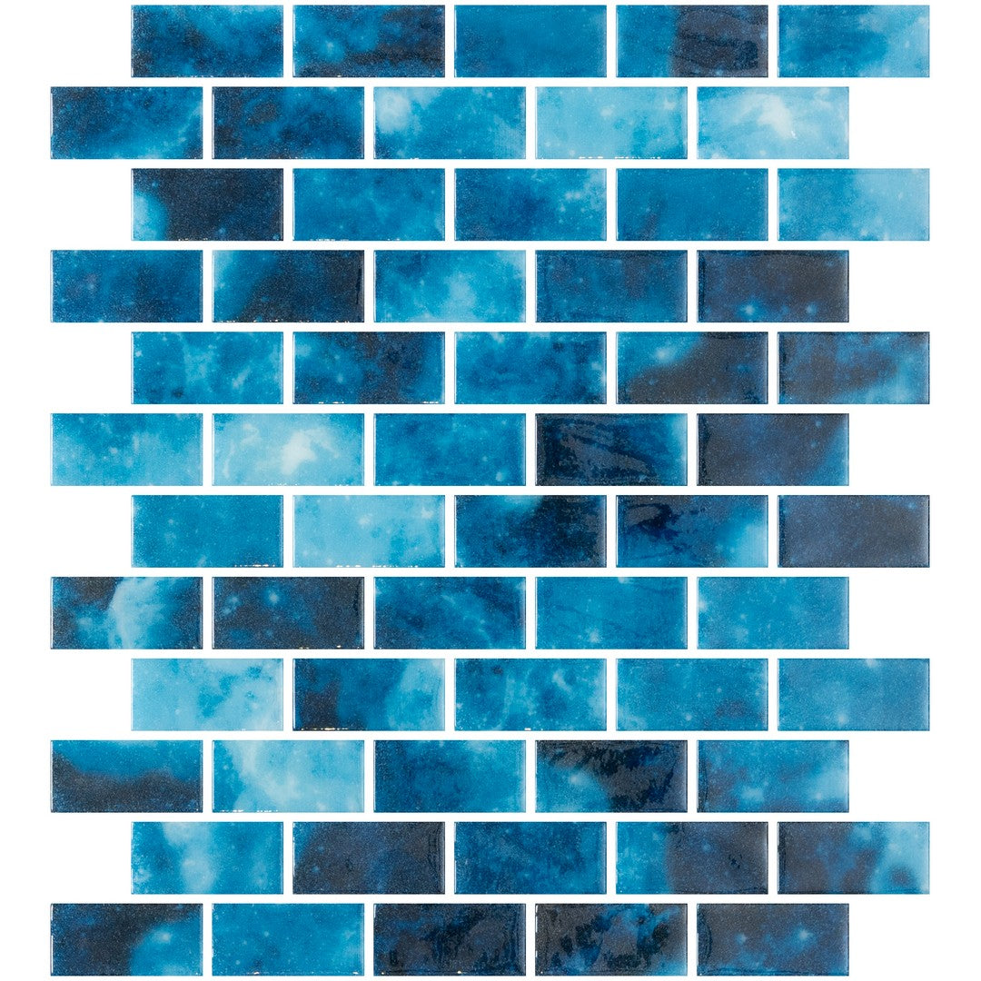 Tesoro Vanguard 12.25" x 10" Interlocking 1x2" Glass Mosaic