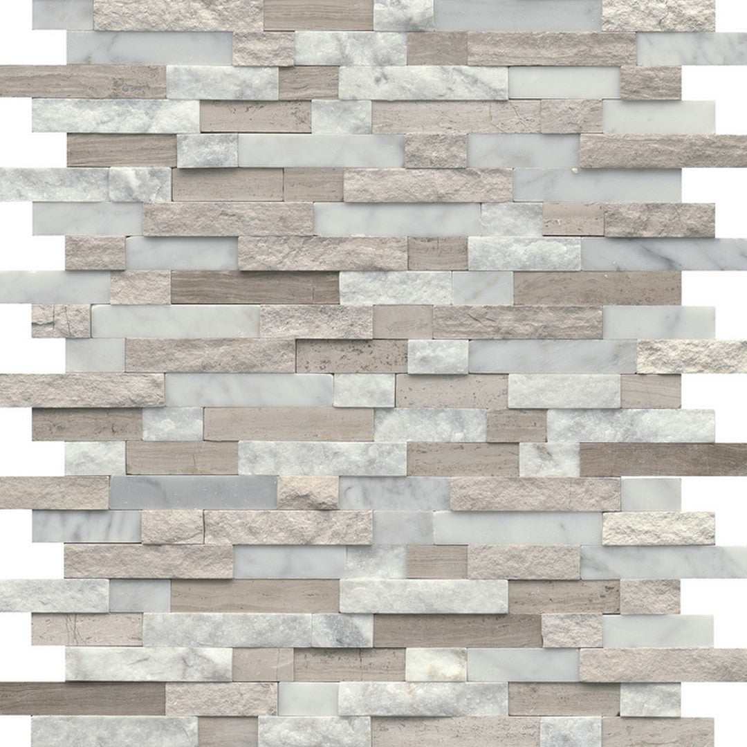 Emser Feature 12" x 18" Textured Marble Mosaic