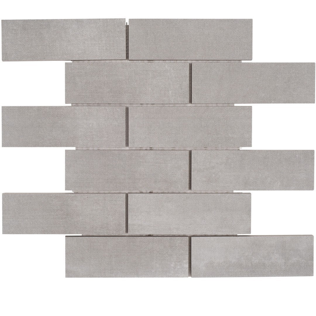 Tesoro Fusion Fabric 12" x 12" Pressed Matte Staggered Porcelain Mosaic