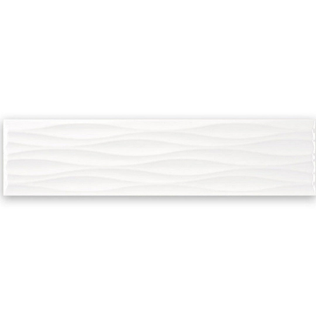 Tesoro Krea 4" x 16" Pressed Matte Ceramic Ripple Deco Wall Tile