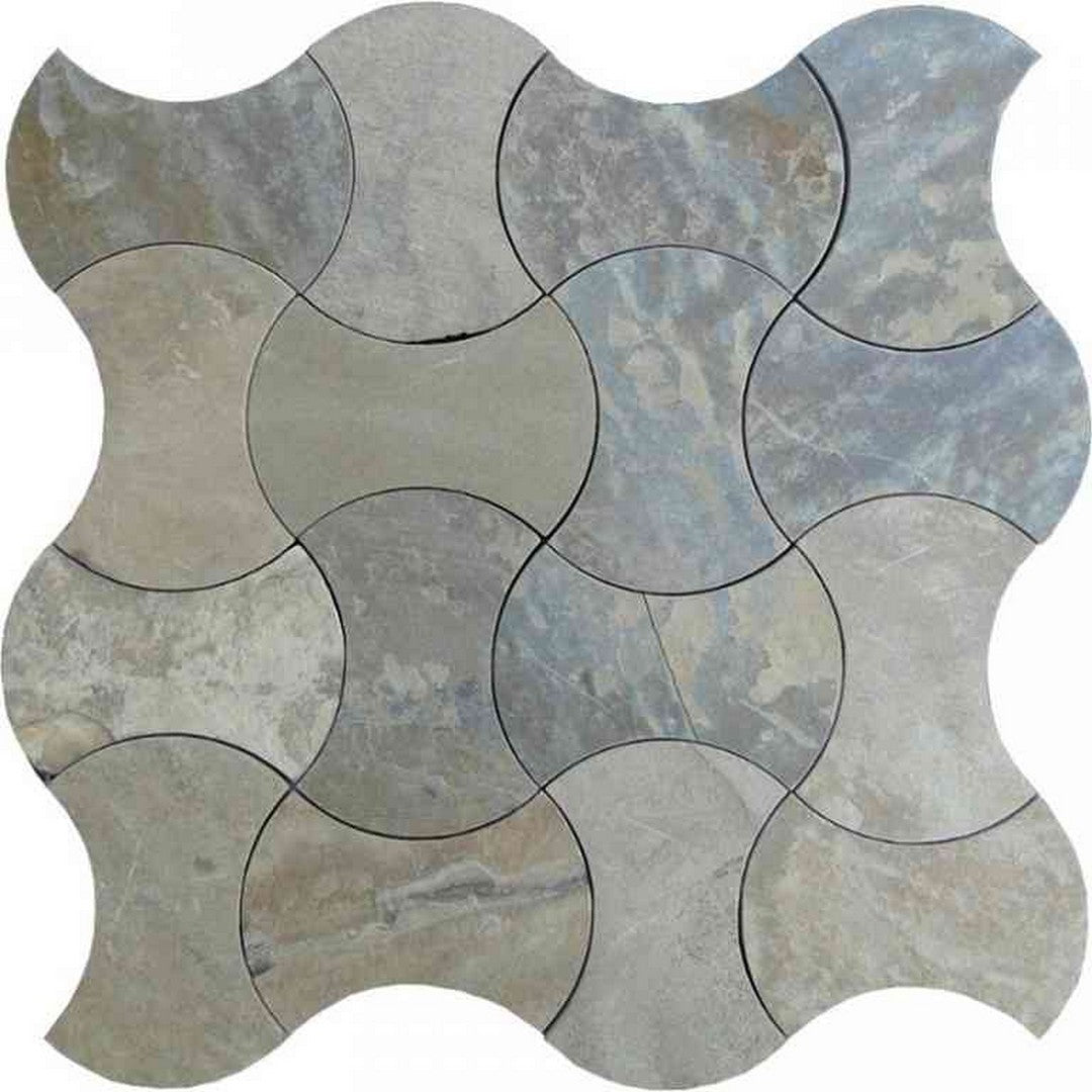 MiR Waterjet 11.8" x 11.8" Multicolor Slate Natural Stone Mosaic Honed