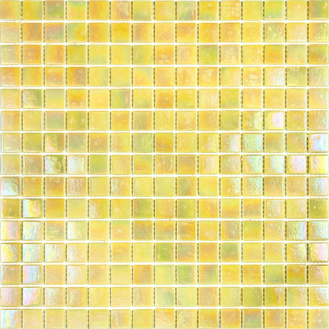 MiR Alma Solid Color 0.8" Pearly Beige 12" x 12" Glass Mosaic