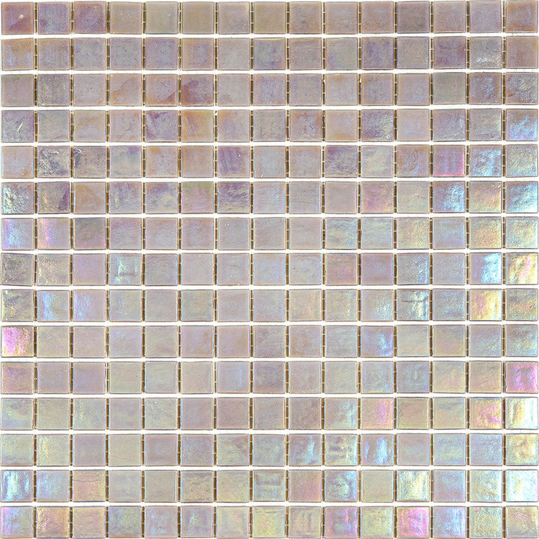 MiR Alma Solid Color 0.8" Pearly Red 12" x 12" Glass Mosaic