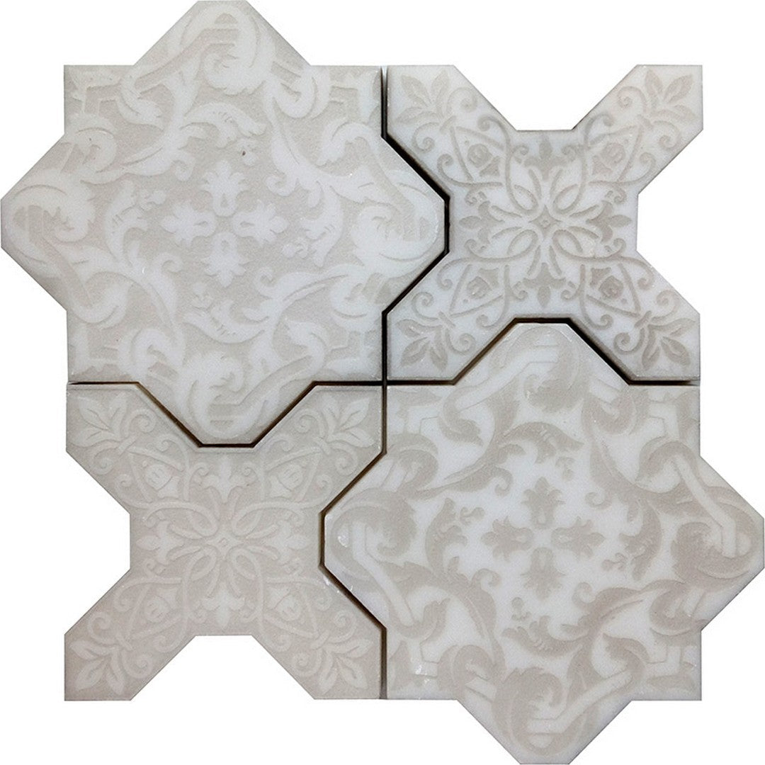 MiR Pantheon 9.4" x 9.4" Interlocking Natural Stone Decorative Mosaic