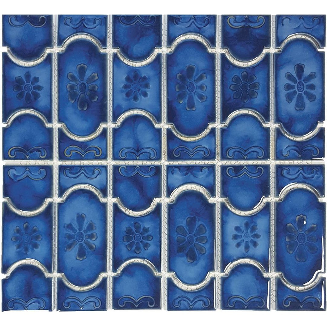Tesoro Botanical 12" x 12.5" Glossy Porcelain 6" Mosaic