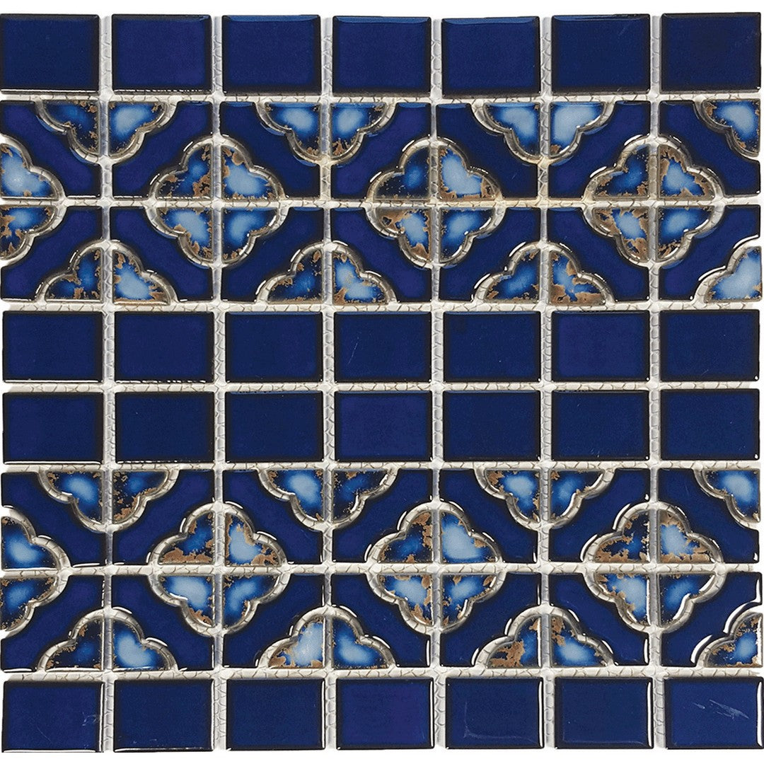 Tesoro Aqua 12" x 12" Glossy Porcelain 6" Mosaic