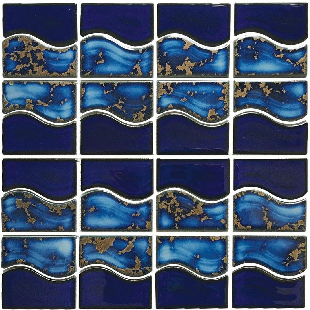Tesoro Waterside 12" x 12" Glossy Porcelain 6" Mosaic