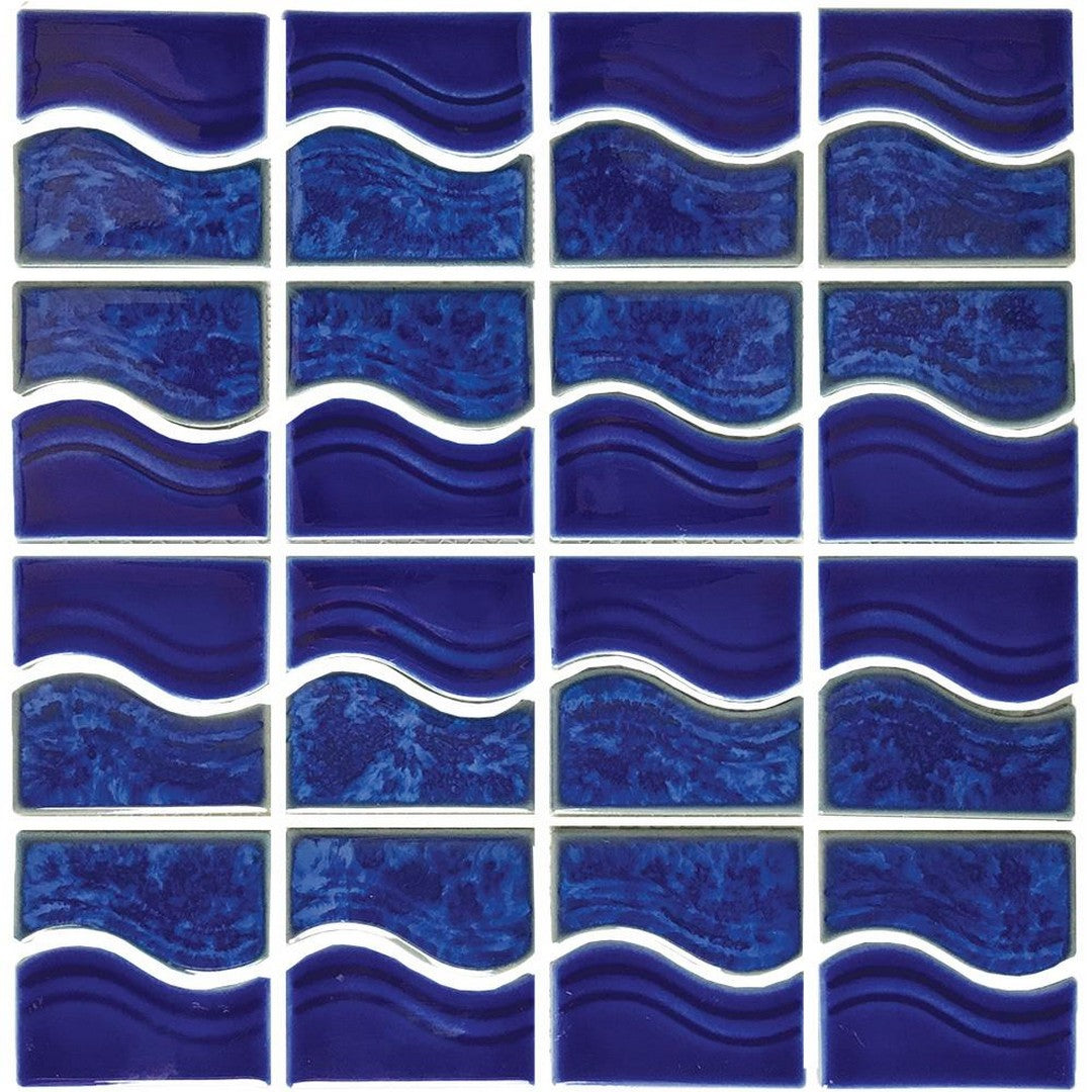 Tesoro Waterside 12" x 12" Glossy Porcelain 6" Mosaic