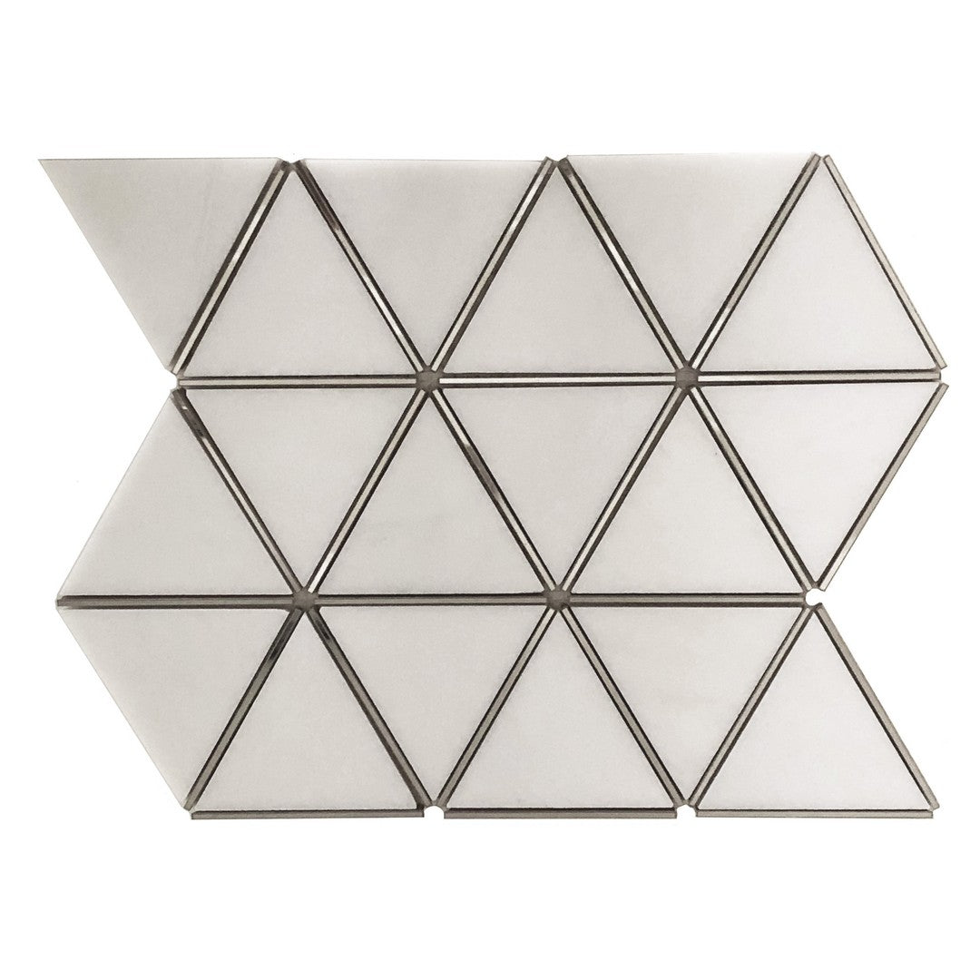 Ottimo Prism 11" x 13" Matte Stone & Stainless Steel Mosaic