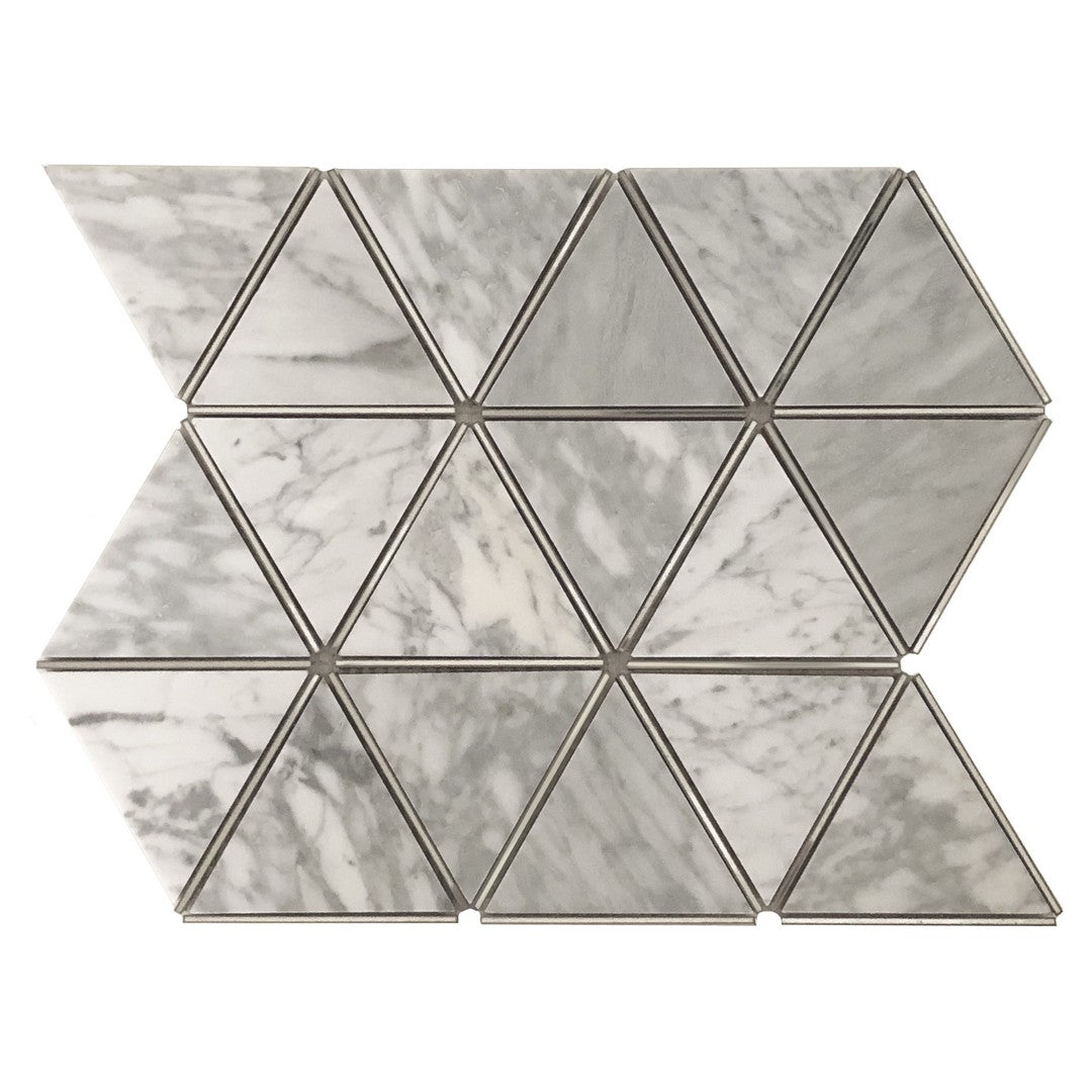 Ottimo Prism 11" x 13" Matte Stone & Stainless Steel Mosaic
