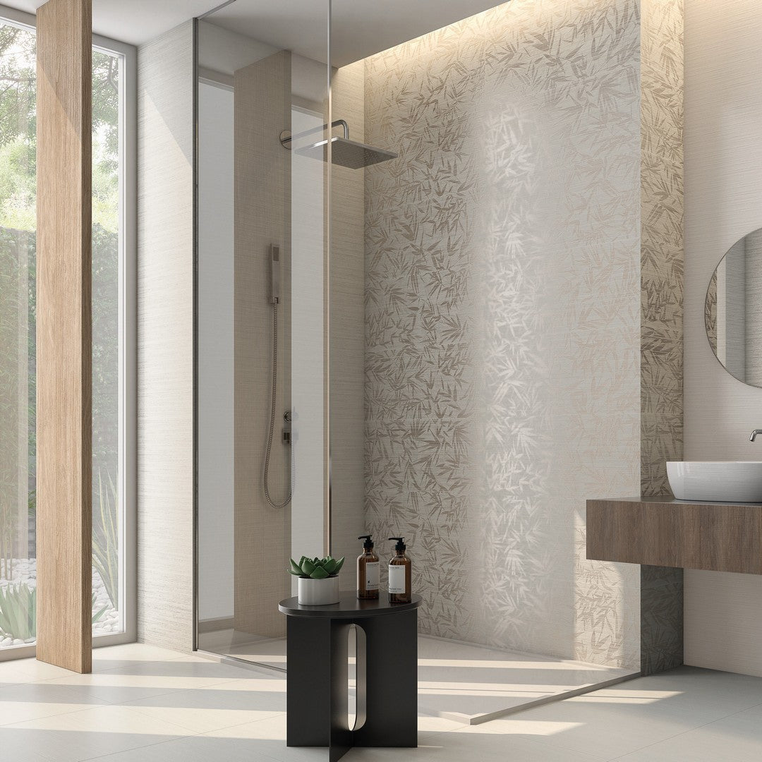 Tesoro-Shui-14-x-36-Rectified-Matte-Deco-Ceramic-Wall-Tile-White-Leaves