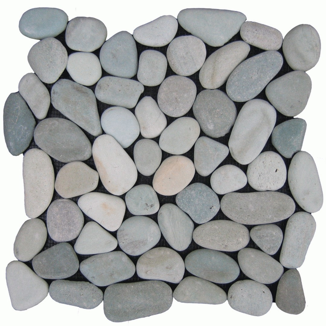 Maniscalco Botany Bay Pebbles 12" x 12" Natural River Rock Mosaic