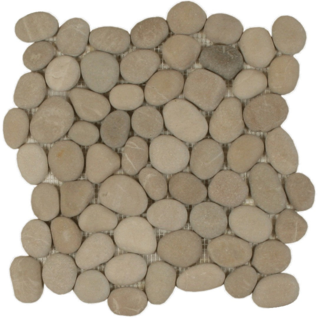 Maniscalco Botany Bay Pebbles 12" x 12" Natural River Rock Mosaic