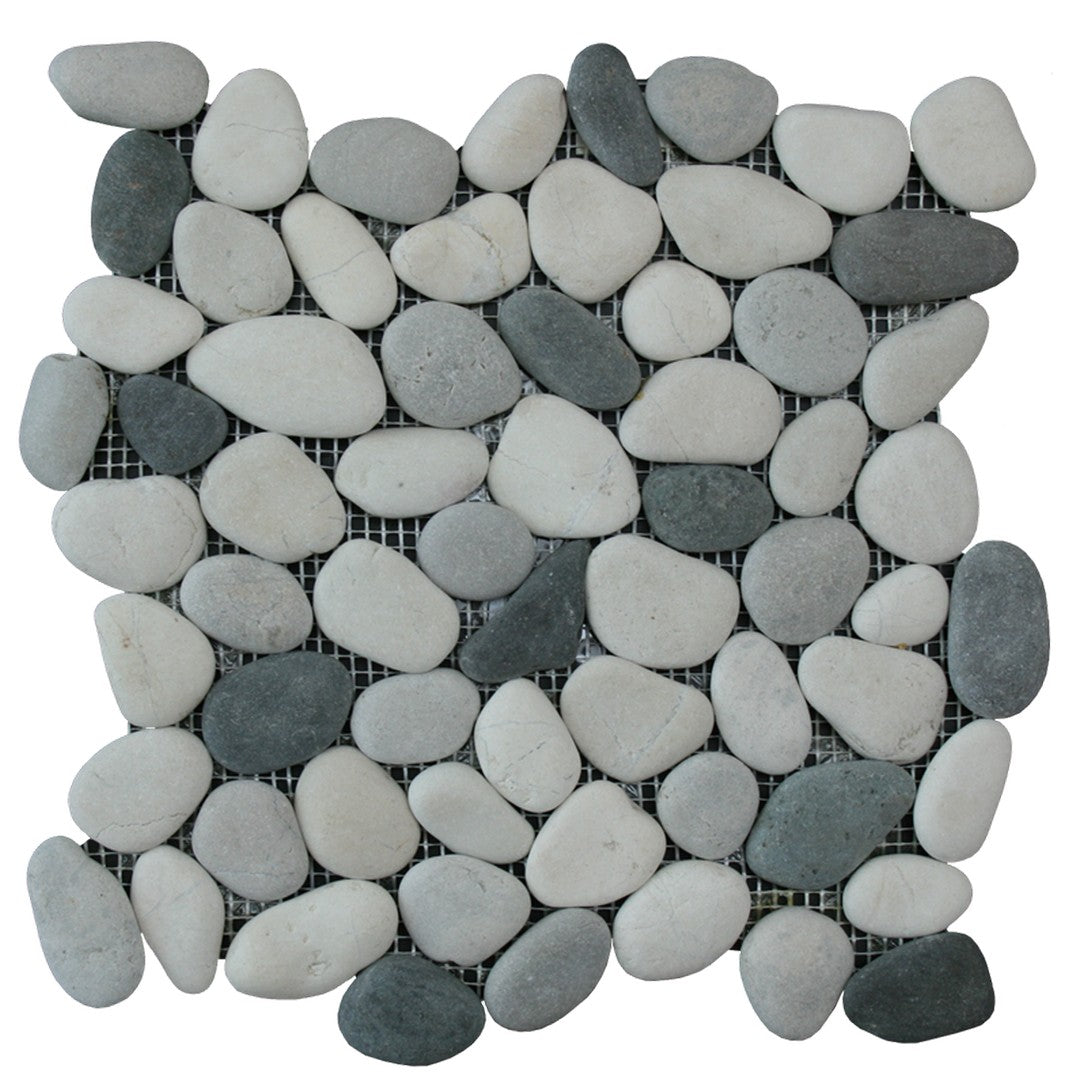 Maniscalco Botany Bay Pebbles 12" x 12" Natural River Rock Mosaic