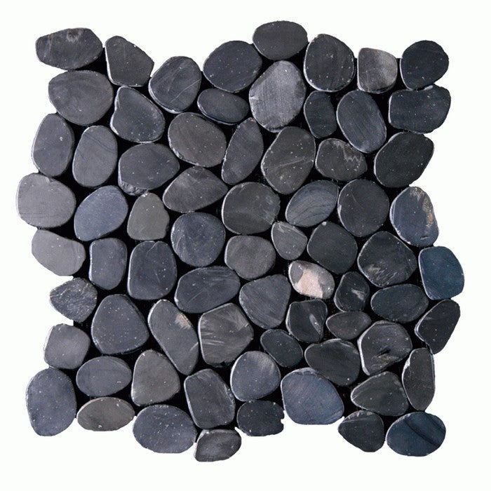 Maniscalco Botany Bay Pebbles 12" x 12" Sliced River Rock Mosaic