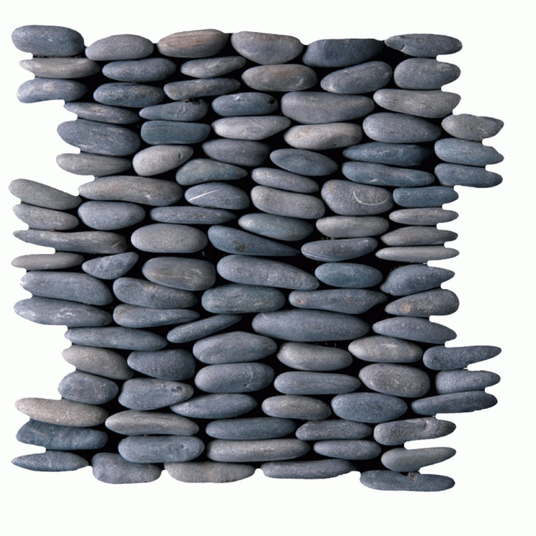 Maniscalco Botany Bay Pebbles 12" x 12" Natural Stacked River Rock Mosaic