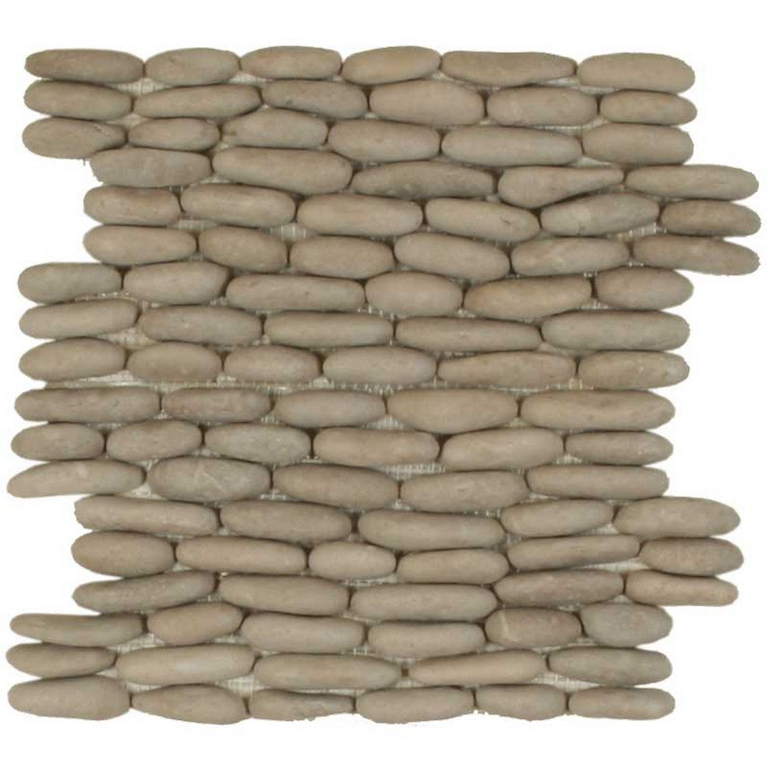 Maniscalco Botany Bay Pebbles 12" x 12" Natural Stacked River Rock Mosaic