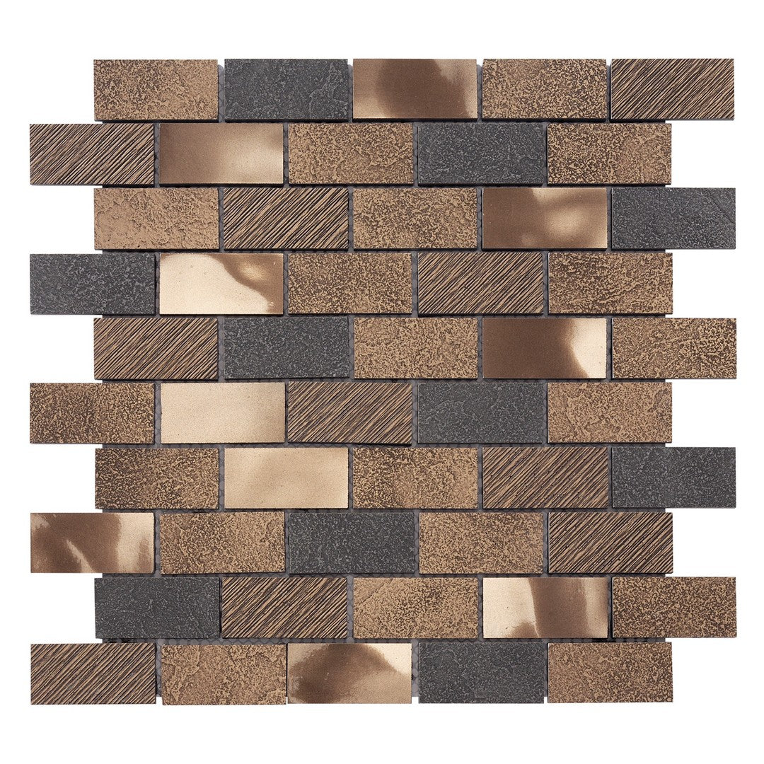 Questech Twill 11.75" x 11.75" Metal Brickjoint Mosaic