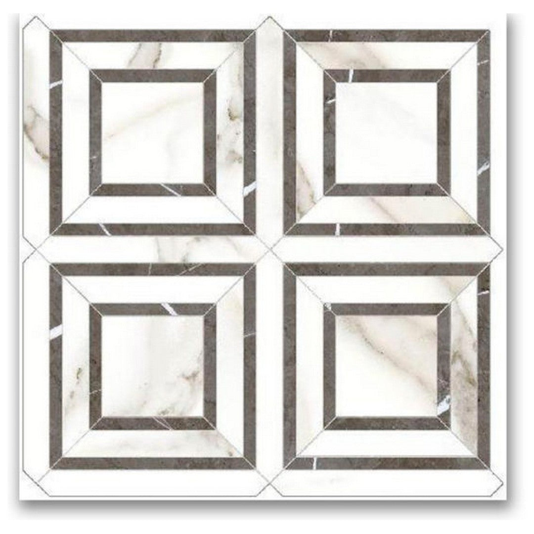 Qualis Ceramica Ardor 12" x 12" Rectified Polished Porcelain Piazza Mosaic