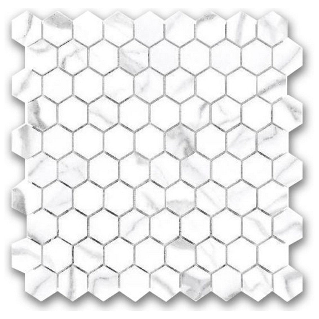 QC Ardor 12" x 12" Rectified Polished Porcelain Hexagon 1" Mosaic
