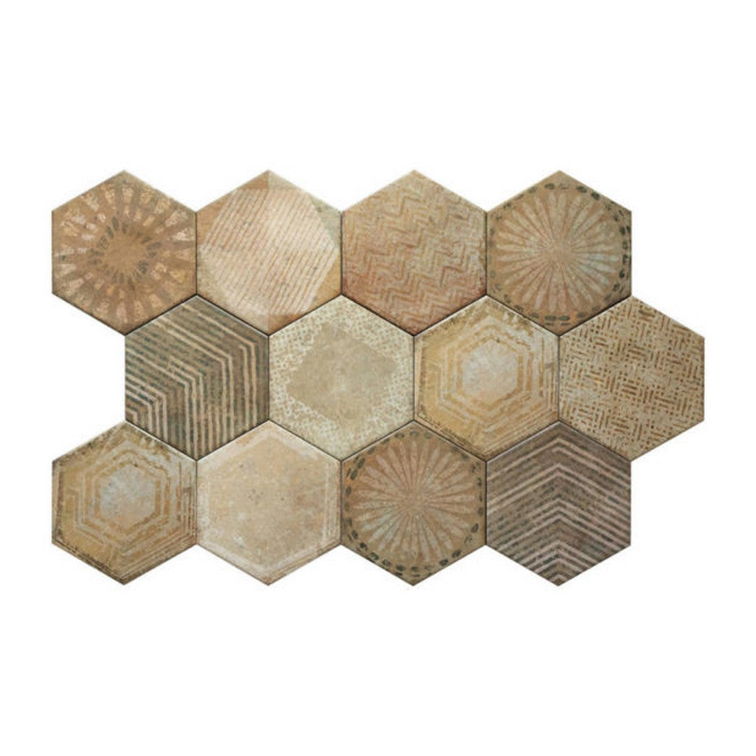 Qualis-Ceramica-Alma-5.5-x-6.3-Matte-Porcelain-Hexagon-Decor-Tile-Sand-Decor
