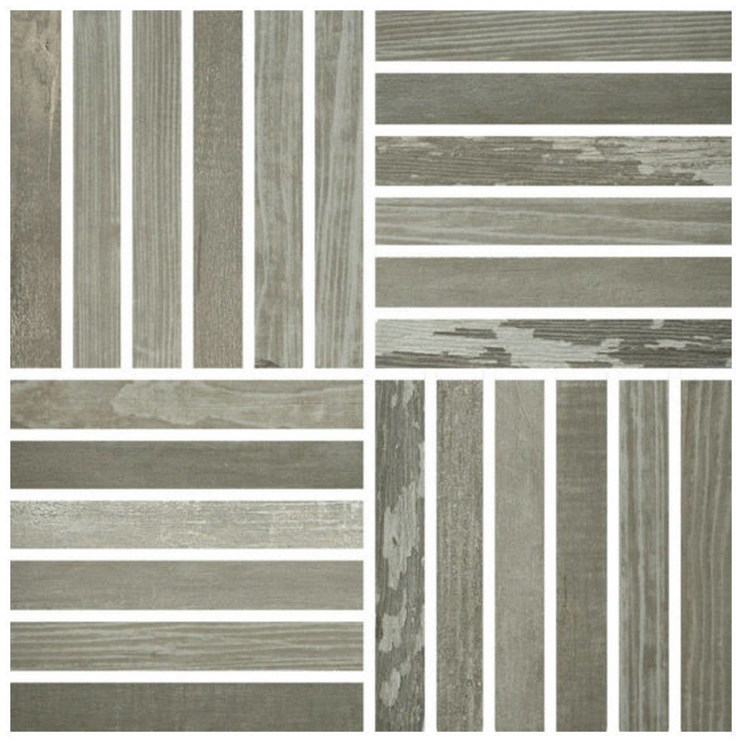 Qualis Ceramica Highland 12" x 12" Rectified Matte Porcelain Strip Mosaic