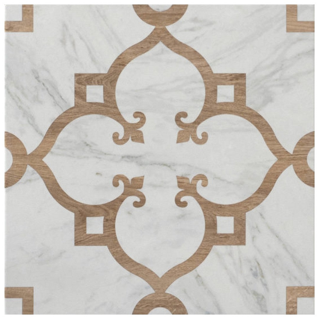 Qualis Ceramica Intarsio 10" x 10" Polished Porcelain Tile