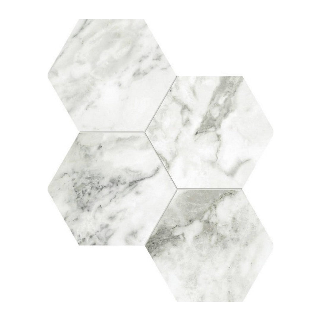 Qualis Ceramica Luxury 12" x 12" Rectified Polished Porcelain 6" Hexagon Tile