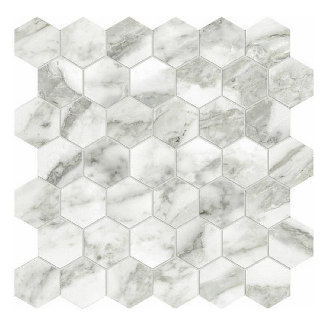 QC Luxury 12" x 12" Rectified Polished Porcelain 2" Hexagon Tile
