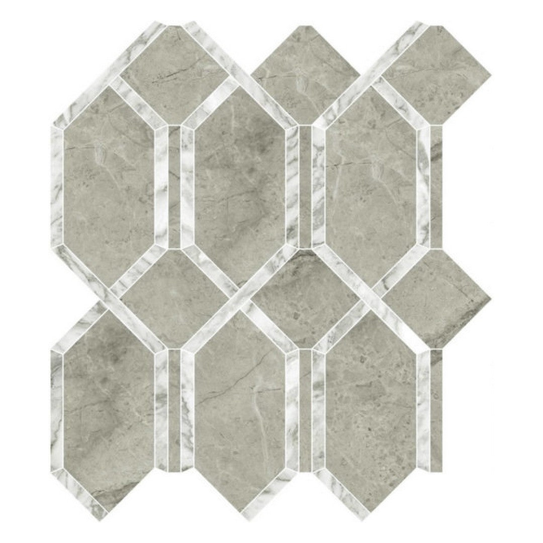 Qualis Ceramica Luxury 12" x 13" Rectified Polished Porcelain Modella Mosaic