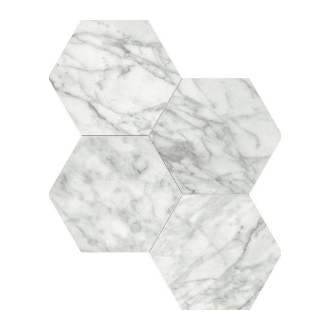 Qualis Ceramica Luxury 12" x 12" Rectified Polished Porcelain 6" Hexagon Tile