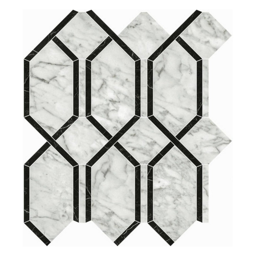 Qualis Ceramica Luxury 12" x 13" Rectified Polished Porcelain Modella Mosaic