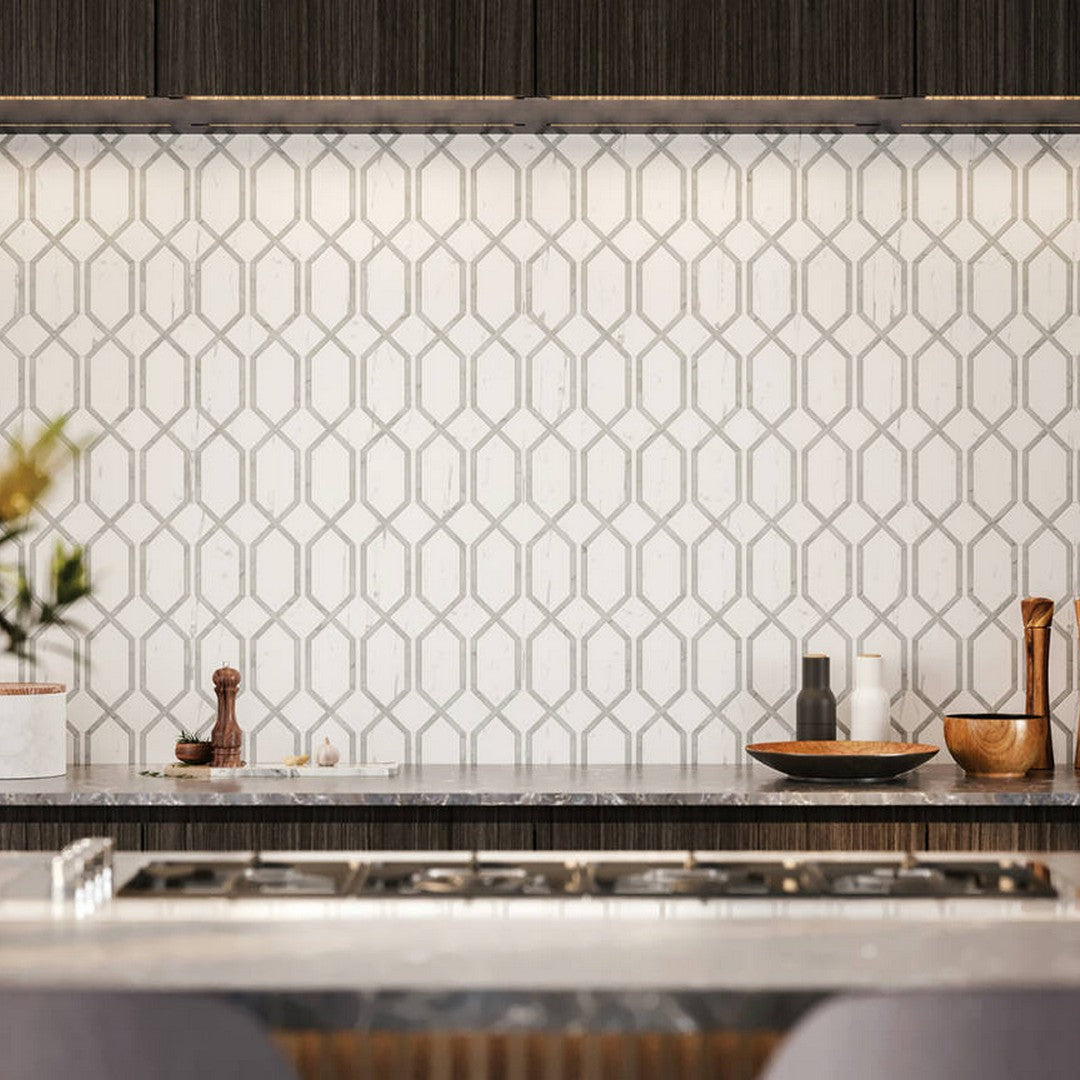 Qualis-Ceramica-Luxury-12-x-13-Rectified-Polished-Porcelain-Modella-Mosaic-Statuario-Vene