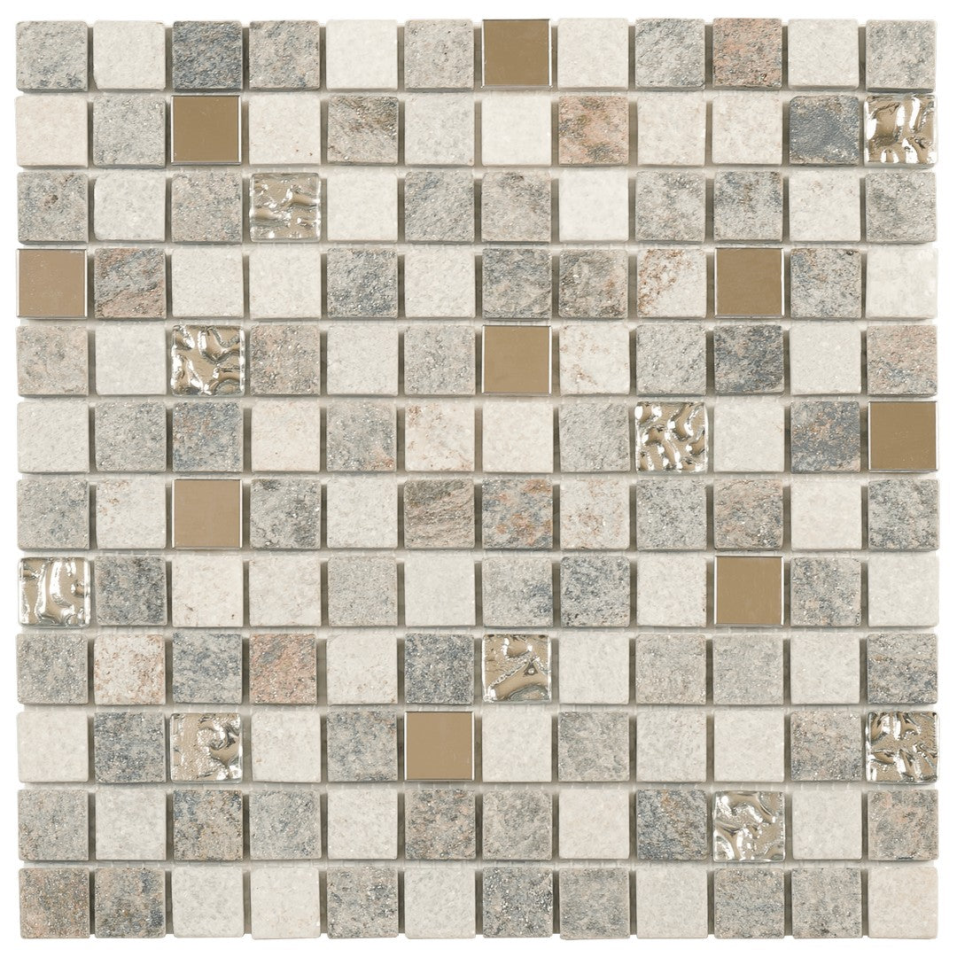 Bati Orient Terrazzo 12" x 12" Glass, Stone & Metal 0.88" Mosaic