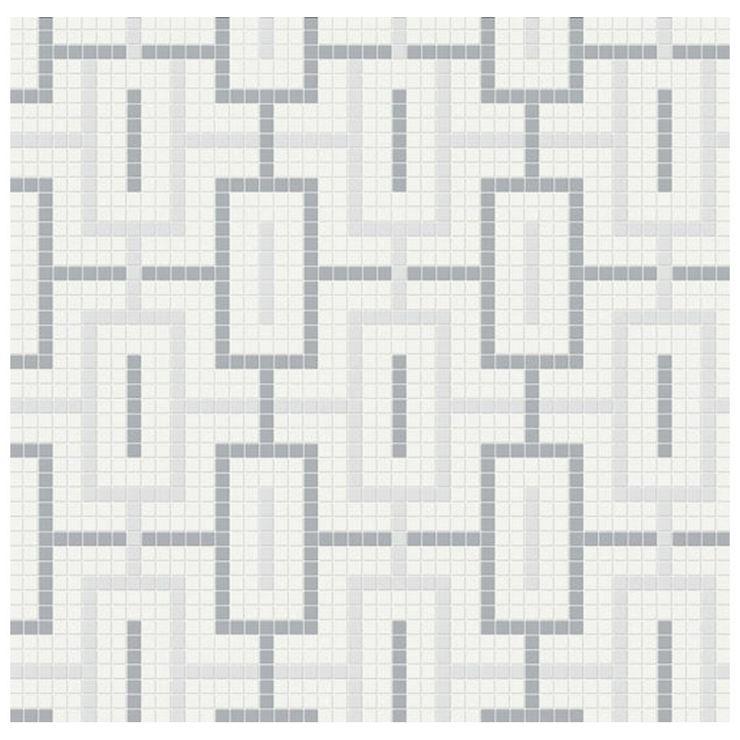 Qualis Ceramica Traditions 11.42" x 11.42" Matte Porcelain Chain Pattern Mosaic