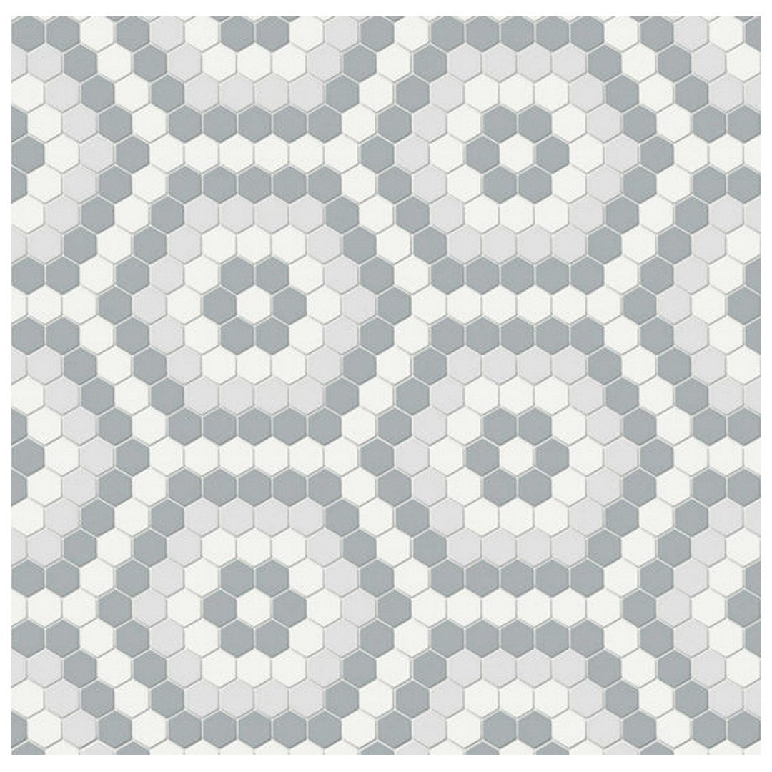 Qualis Ceramica Traditions 8.3" x 14.45" Matte Porcelain Hexagon Pattern Mosaic