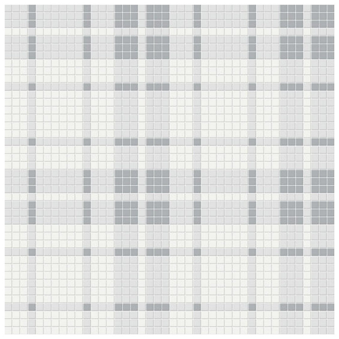 Qualis Ceramica Traditions 13.58" x 13.58" Matte Porcelain Plaid Pattern Mosaic