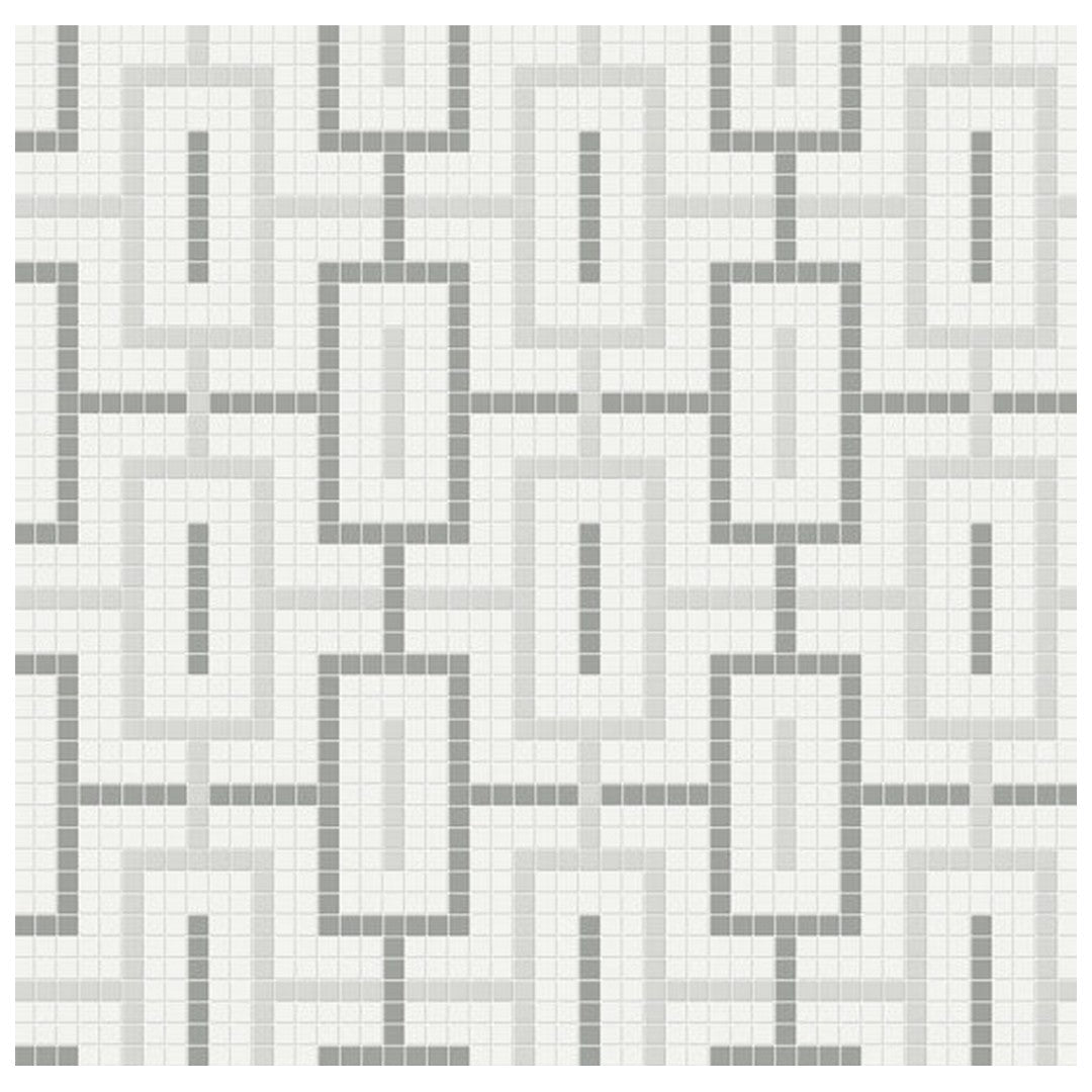 Qualis Ceramica Traditions 11.42" x 11.42" Matte Porcelain Chain Pattern Mosaic
