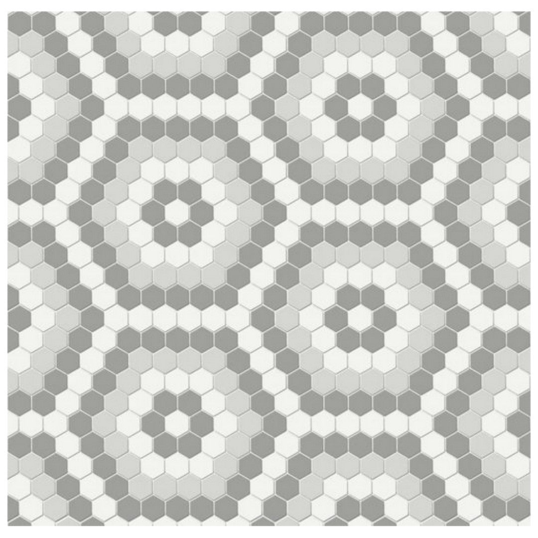 Qualis Ceramica Traditions 8.3" x 14.45" Matte Porcelain Hexagon Pattern Mosaic