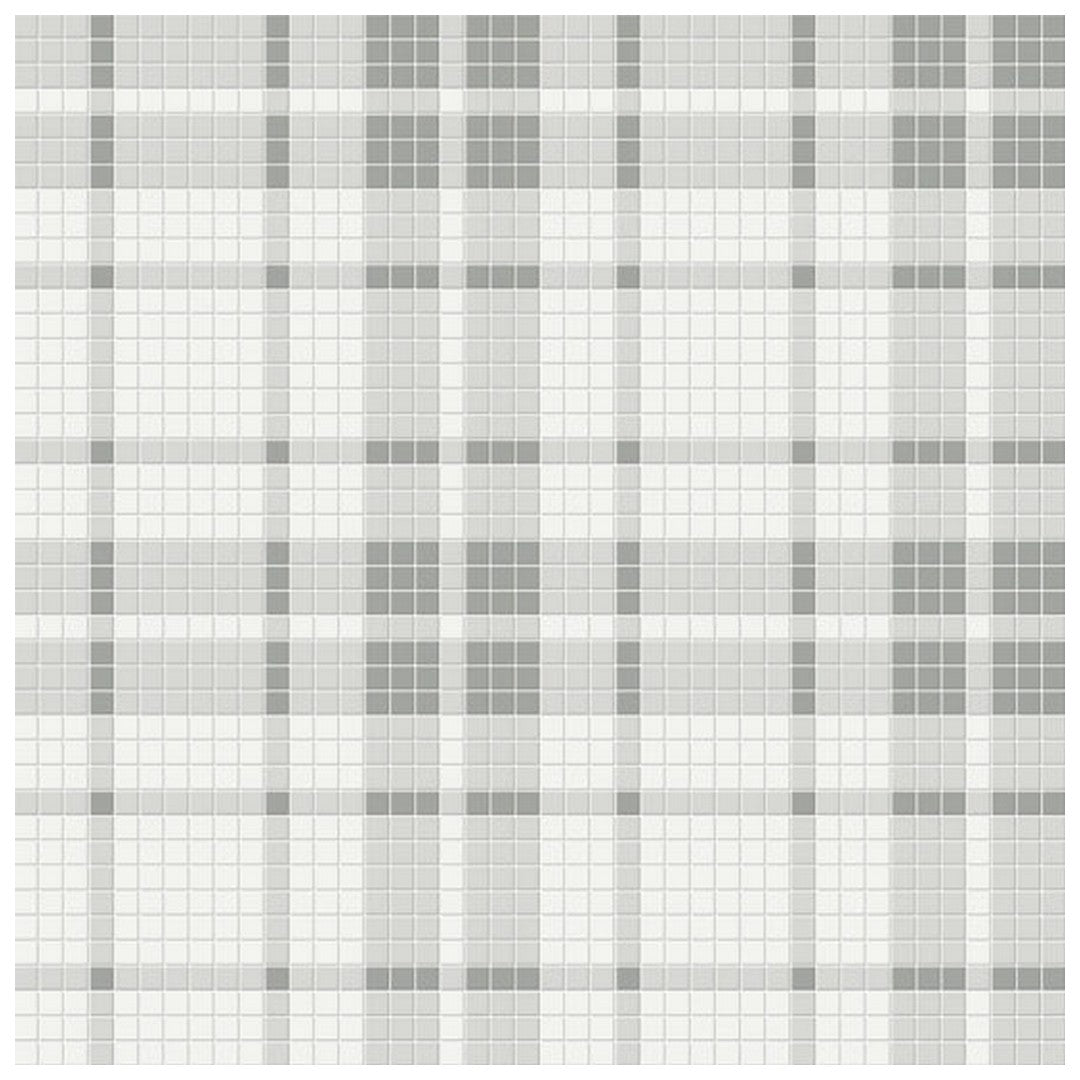 Qualis Ceramica Traditions 13.58" x 13.58" Matte Porcelain Plaid Pattern Mosaic
