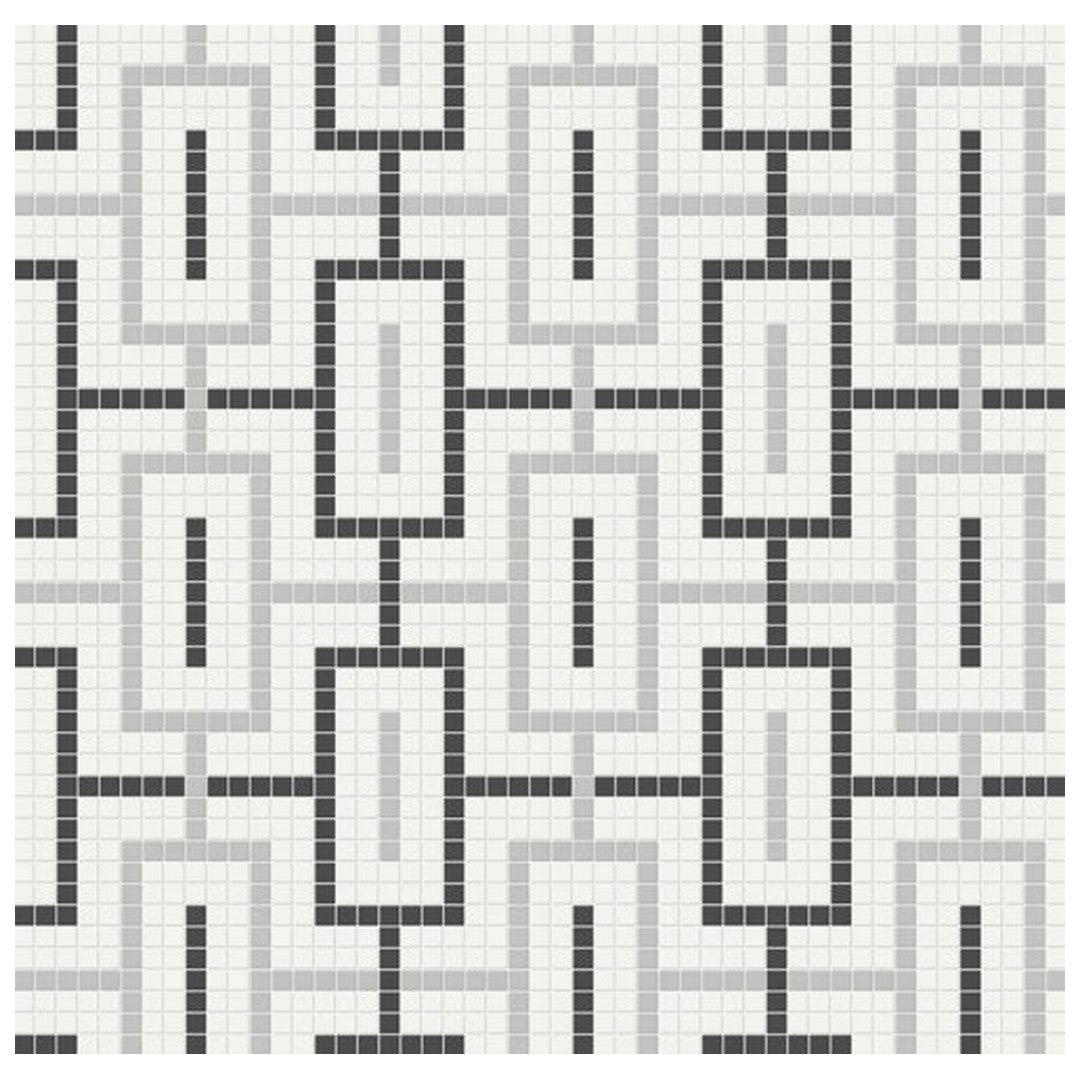 Qualis Ceramica Traditions 11.42" x 11.42" Matte Porcelain Chain Pattern Mosaic