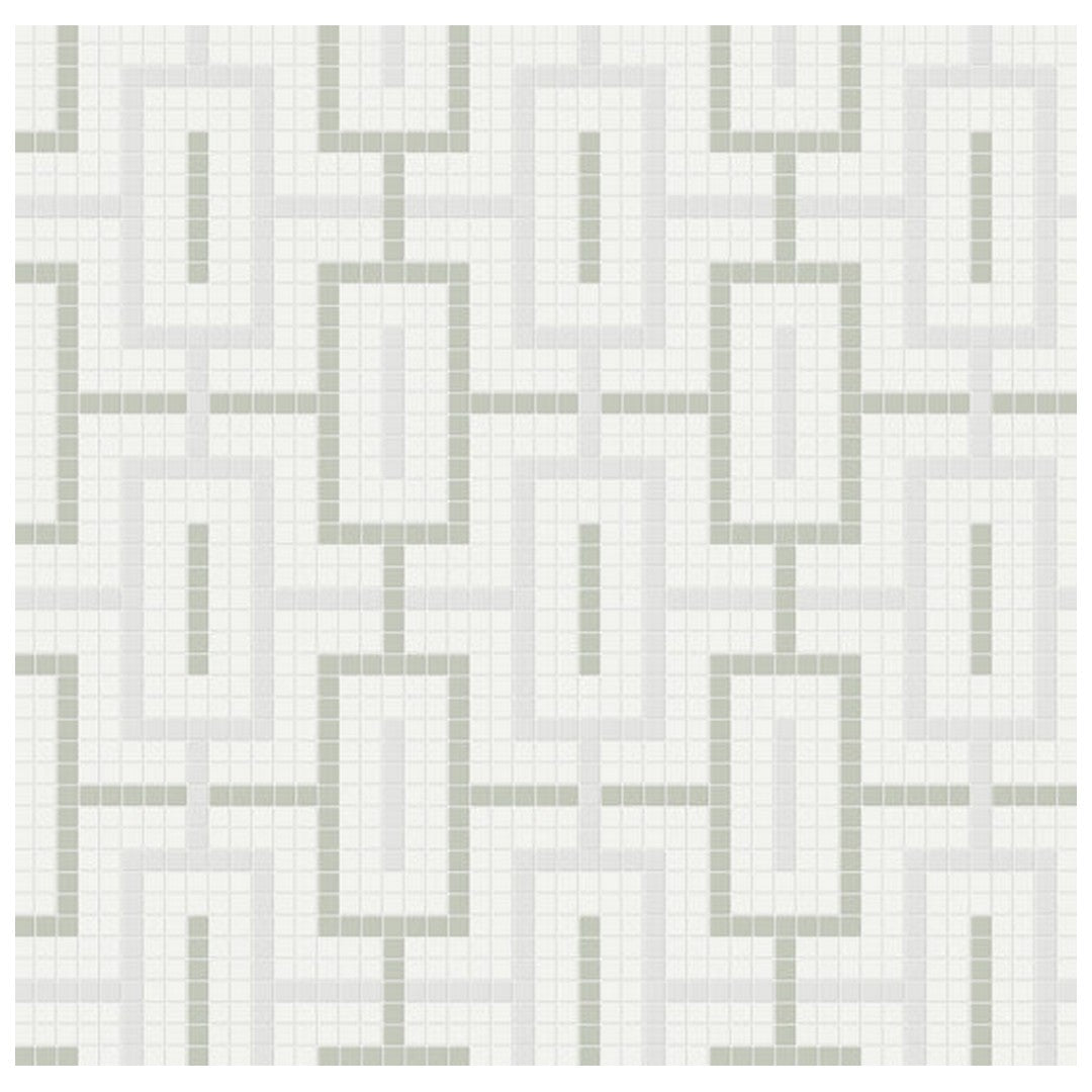 Qualis Ceramica Traditions 11.42" x 11.42" Matte Porcelain Chain Pattern Mosaic