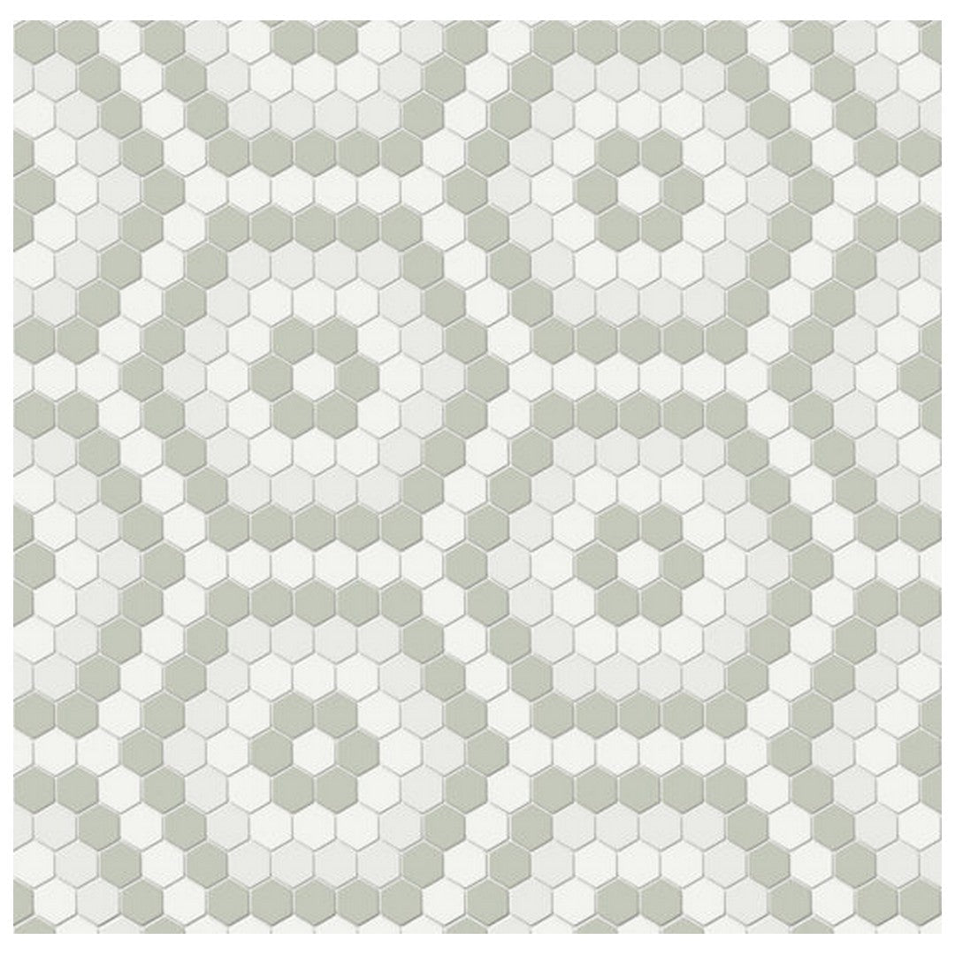 Qualis Ceramica Traditions 8.3" x 14.45" Matte Porcelain Hexagon Pattern Mosaic