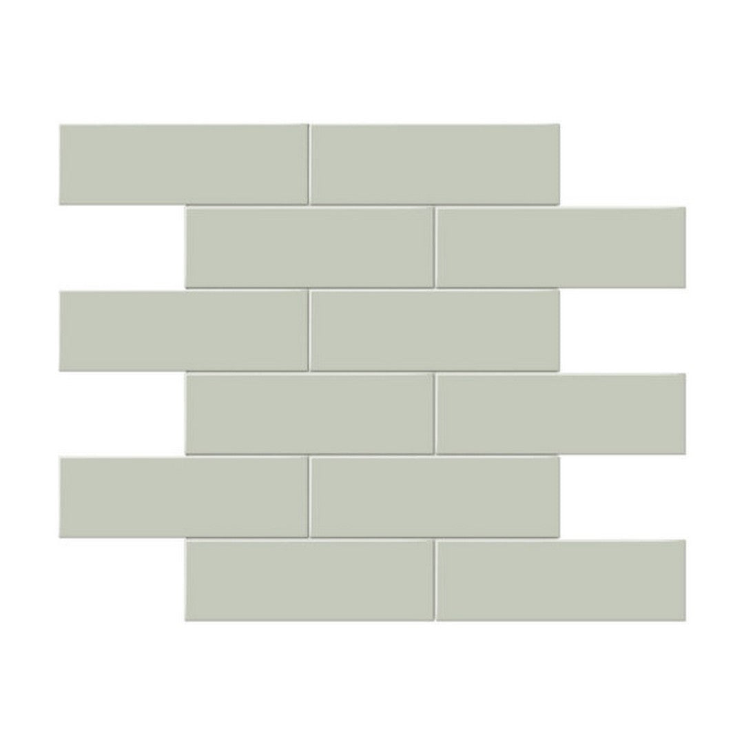 Qualis Ceramica Traditions 11.65" x 11.73" Glossy Porcelain Brick 2×6" Mosaic