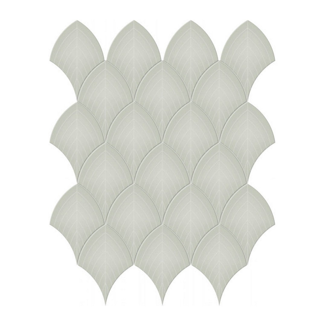 Qualis Ceramica Traditions 10.75" x 13.35" Glossy Porcelain Scallop Mosaic