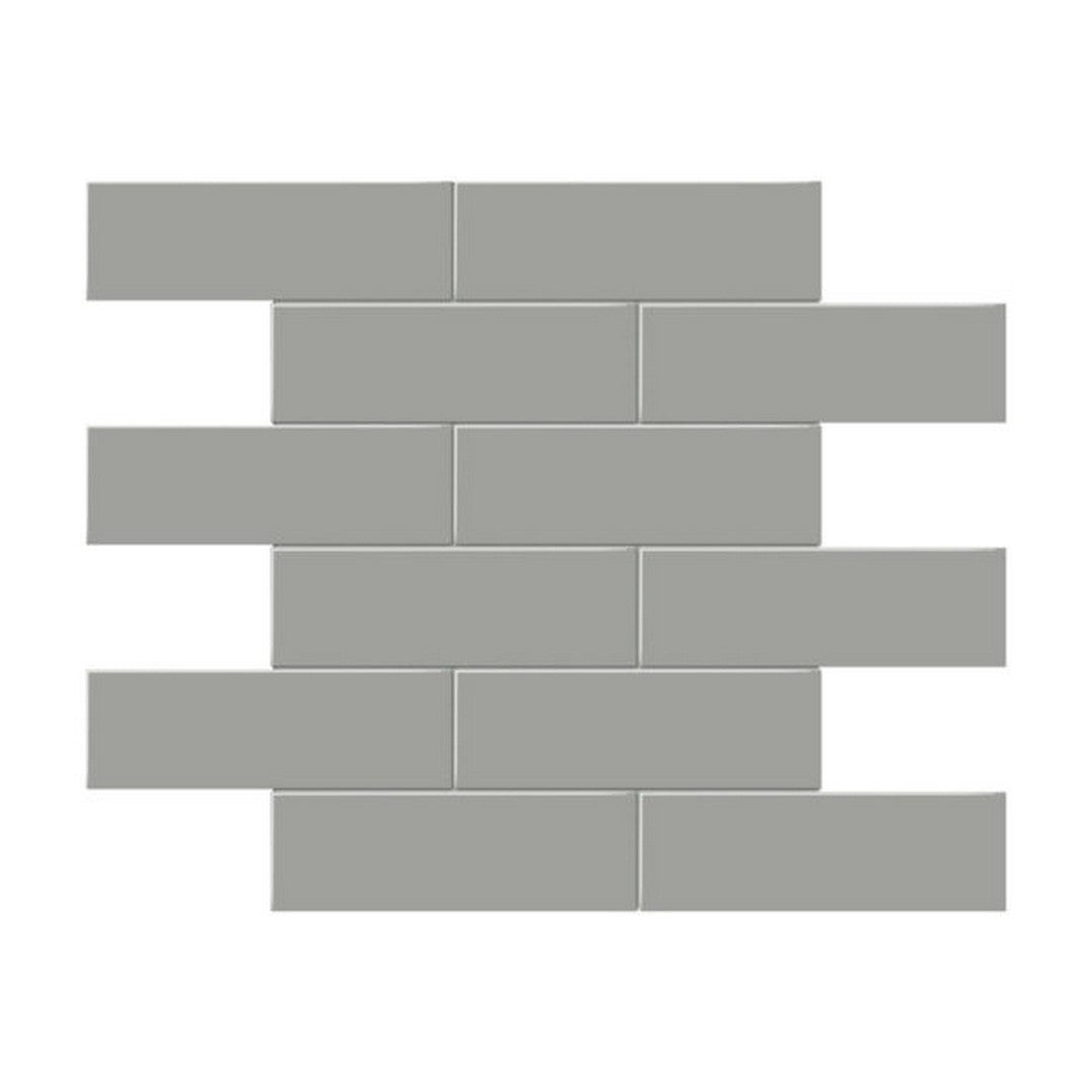 Qualis Ceramica Traditions 11.65" x 11.73" Glossy Porcelain Brick 2×6" Mosaic
